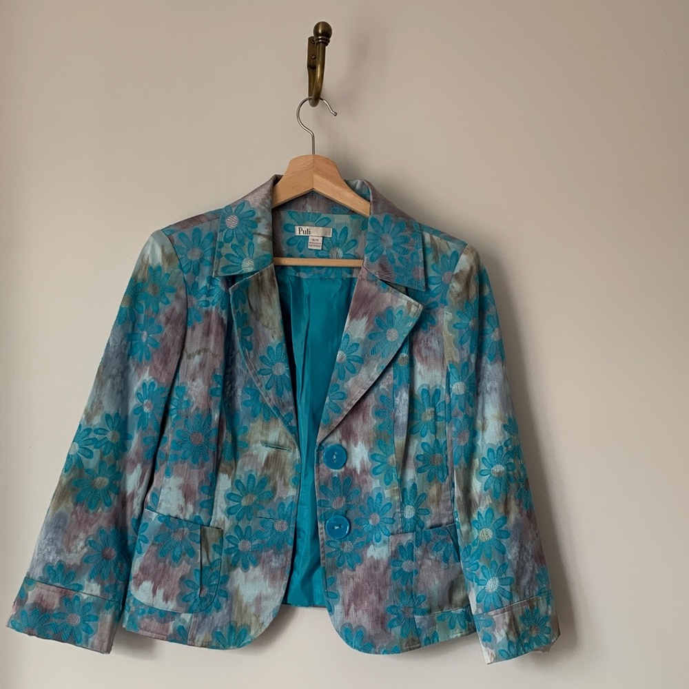 Puli Blue Floral Blazer